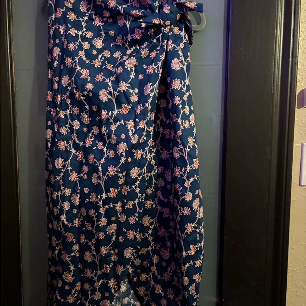 Floral Blue and Pink Maxi Skirt